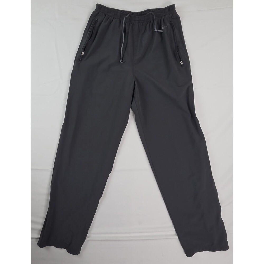 Vintage Nike Track Pants Mens Small Black Dri-FIT Woven Zip Pockets Y2K